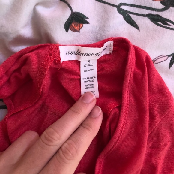 Ambiance Apparel cute bow back red top - Picture 2 of 5